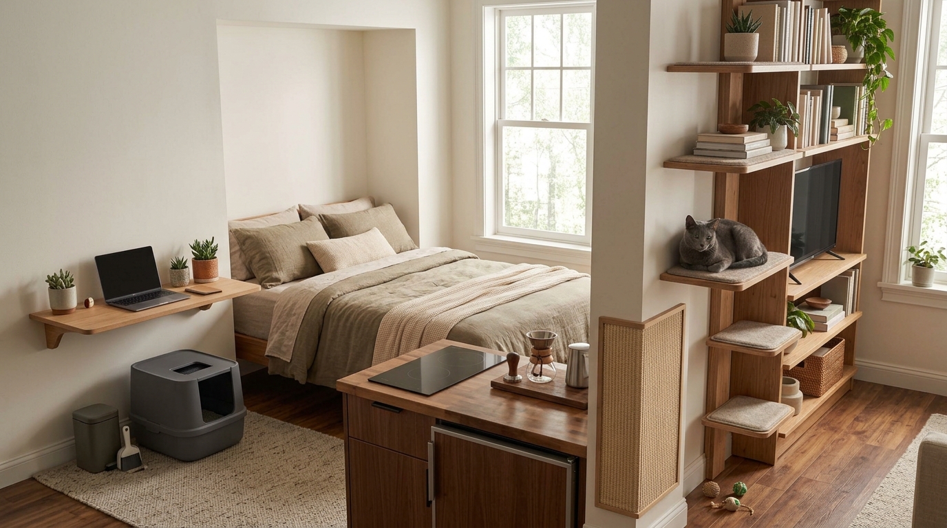 How to Make a Studio Apartment Work for a Cat